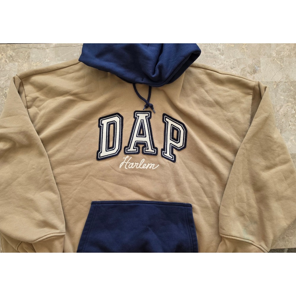 Gap x Dapper Dan DAP Harlem Hoodie Khaki Navy Blue XXXL 3XL